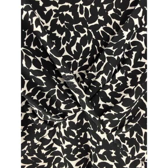 Jones New York Petites Size 8P Abstract Fit Flared Midi Dress Black White Cap - Picture 2 of 8